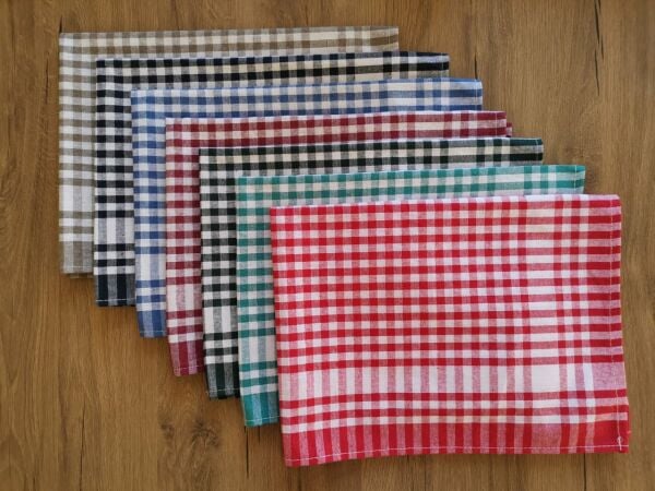 5 Adet, Kurulama Bezi, 50x70, Kareli Yeşil