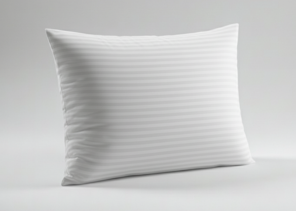 Yastık Kılıfı, 50x70+20, Kapaklı, Polycotton Çizgili Saten, 83 Tel, Beyaz*