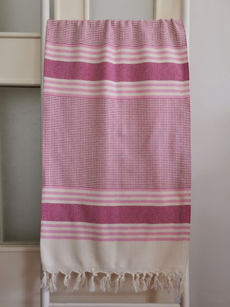 Peştemal, Banyo Havlusu, Çelmas Pembe - Beyaz