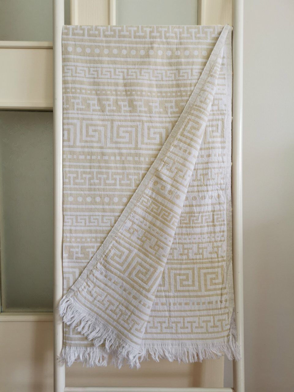 Peştemal, 95x180, Banyo Havlusu, Plaj Havlusu, Çift Katlı Grek Bej