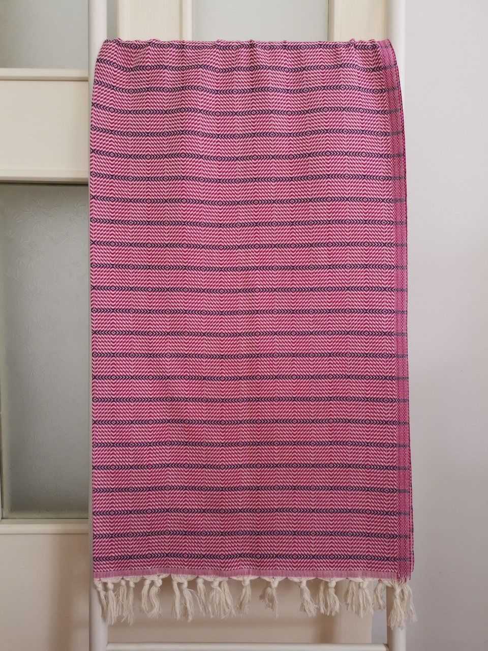 Peştemal, %100 Pamuk, 100x175, Banyo Havlusu, Plaj Havlusu, Balıksırtı Pembe - Mor