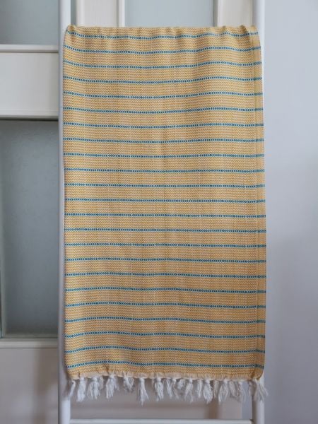 Peştemal, 100x175, Banyo Havlusu, Plaj Havlusu, Balıksırtı Sarı - Mavi