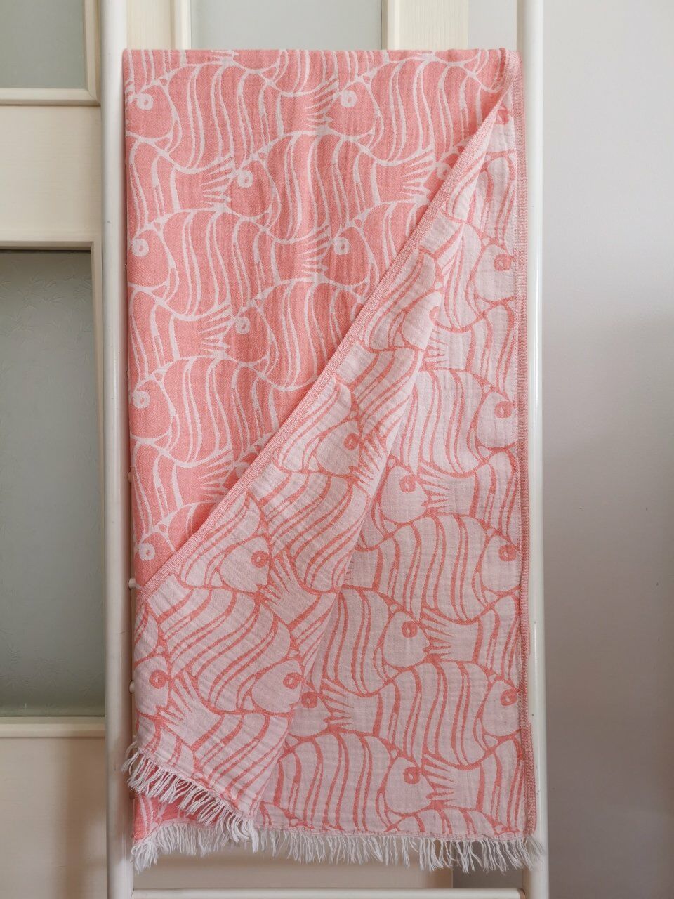 Peştemal, 100x180, Banyo Havlusu, Çift Katlı Balık Mercan