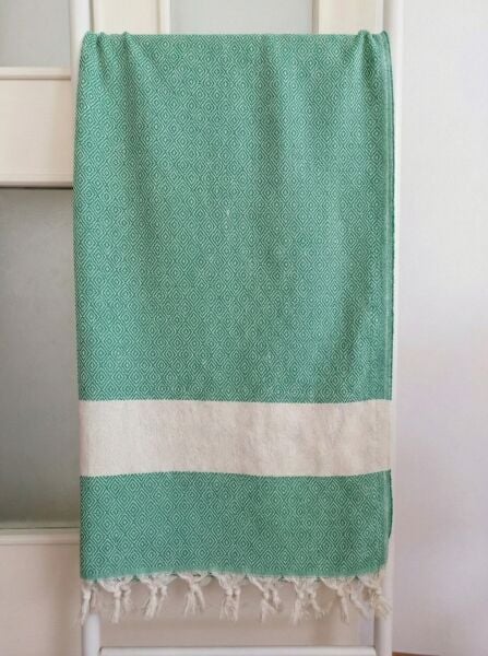 Peştemal, 100x180, Elmas Benetton Yeşili, Banyo Havlusu, Plaj Havlusu/