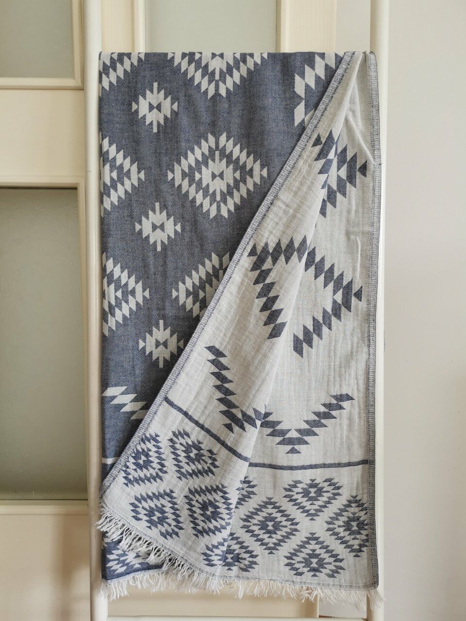 Peştemal, 100x180, Banyo Havlusu, Plaj Havlusu, Çift Katlı Kilim Lacivert/