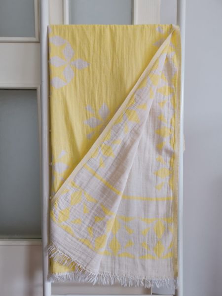 Peştemal, 100x180, Banyo Havlusu, Plaj Havlusu, Çift Katlı Sarı/