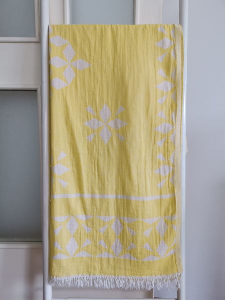 Peştemal, 100x180, Banyo Havlusu, Plaj Havlusu, Çift Katlı Sarı/