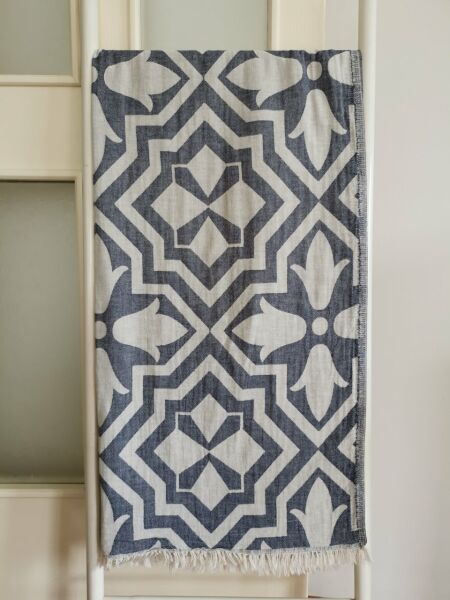 Peştemal, 100x180, Banyo Havlusu, Plaj Havlusu, Çift Katlı, Lalezar Mavi/