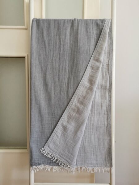 Peştemal, 100x180, Banyo Havlusu, Çift Katlı, Düz Gri