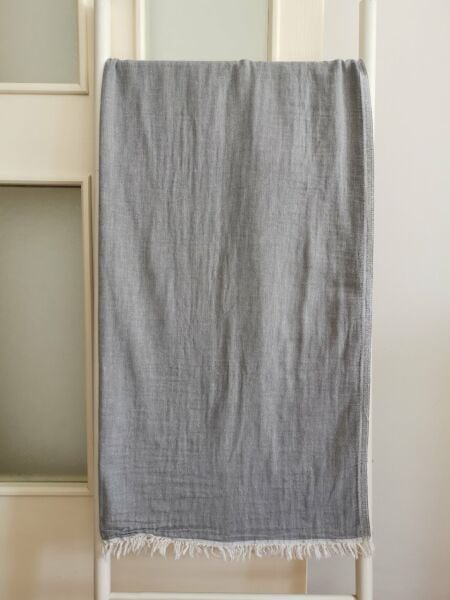 Peştemal, 100x180, Banyo Havlusu, Çift Katlı, Düz Gri