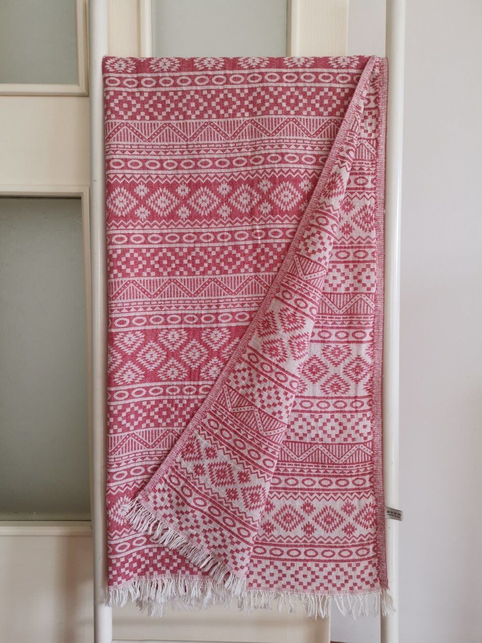 Peştemal, 100x180, Banyo Havlusu, Plaj Havlusu, Çift Katlı Yörük Kırmızı/