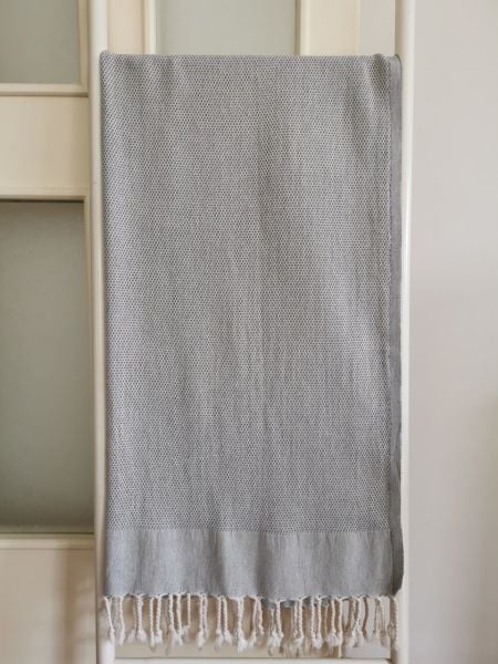 Peştemal, 90x180, Banyo Havlusu, Çift Yüz Petek Gri