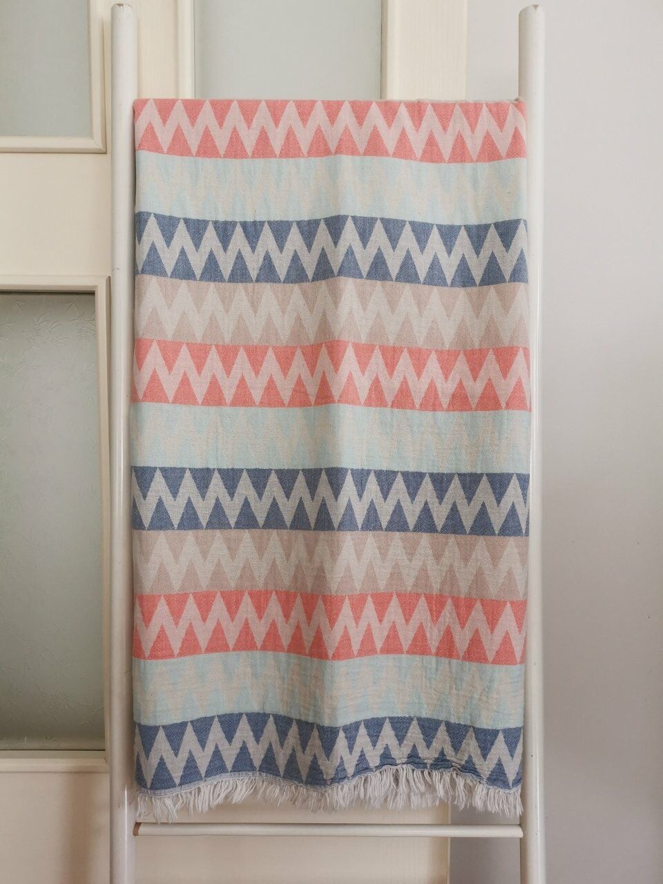 Peştemal, 100x180, Banyo Havlusu, Plaj Havlusu, Çift Katlı Dalga Mint/