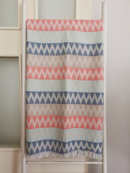 Peştemal, 100x180, Banyo Havlusu, Plaj Havlusu, Çift Katlı Dalga Mint