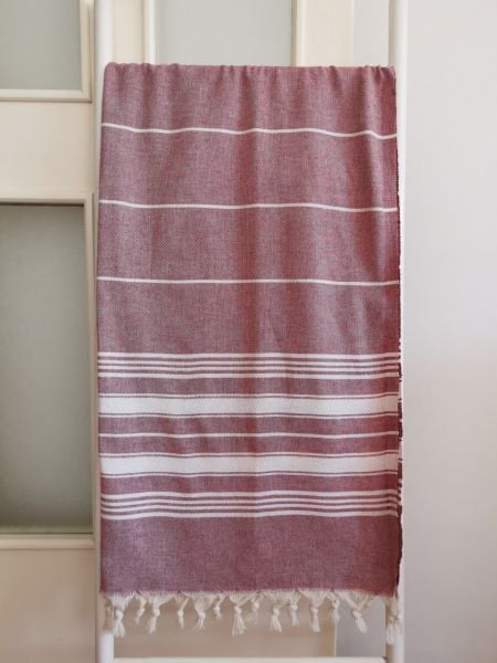 Peştemal, 100x175, Banyo Havlusu, Plaj Havlusu, Balıksırtı Mürdüm