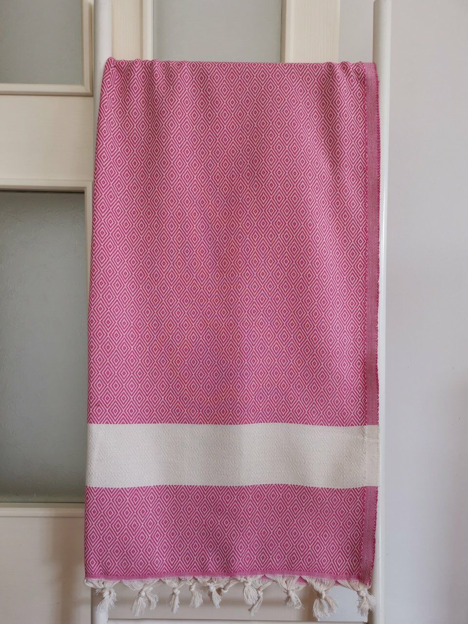 Peştemal, %100 Pamuk, 100x180, Banyo Havlusu, Plaj Havlusu, Elmas/ Pembe
