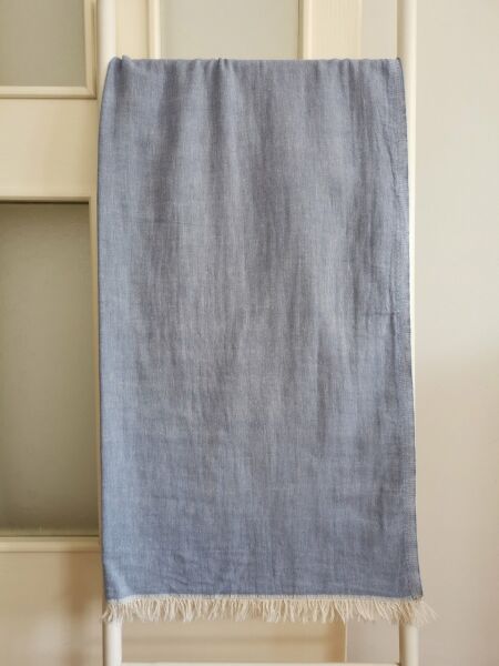 Peştemal, 100x180, Banyo Havlusu, Çift Katlı, Düz Buğulu Mavi/