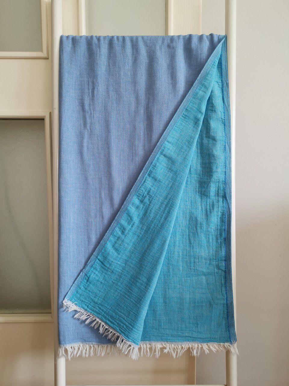 Peştemal, 100x180, Banyo Havlusu, Çift Katlı, Düz Okyanus Mavisi/