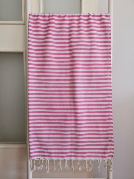 Peştemal, %100 Pamuk, 85x170, Plaj Havlusu, Zebra Pembe
