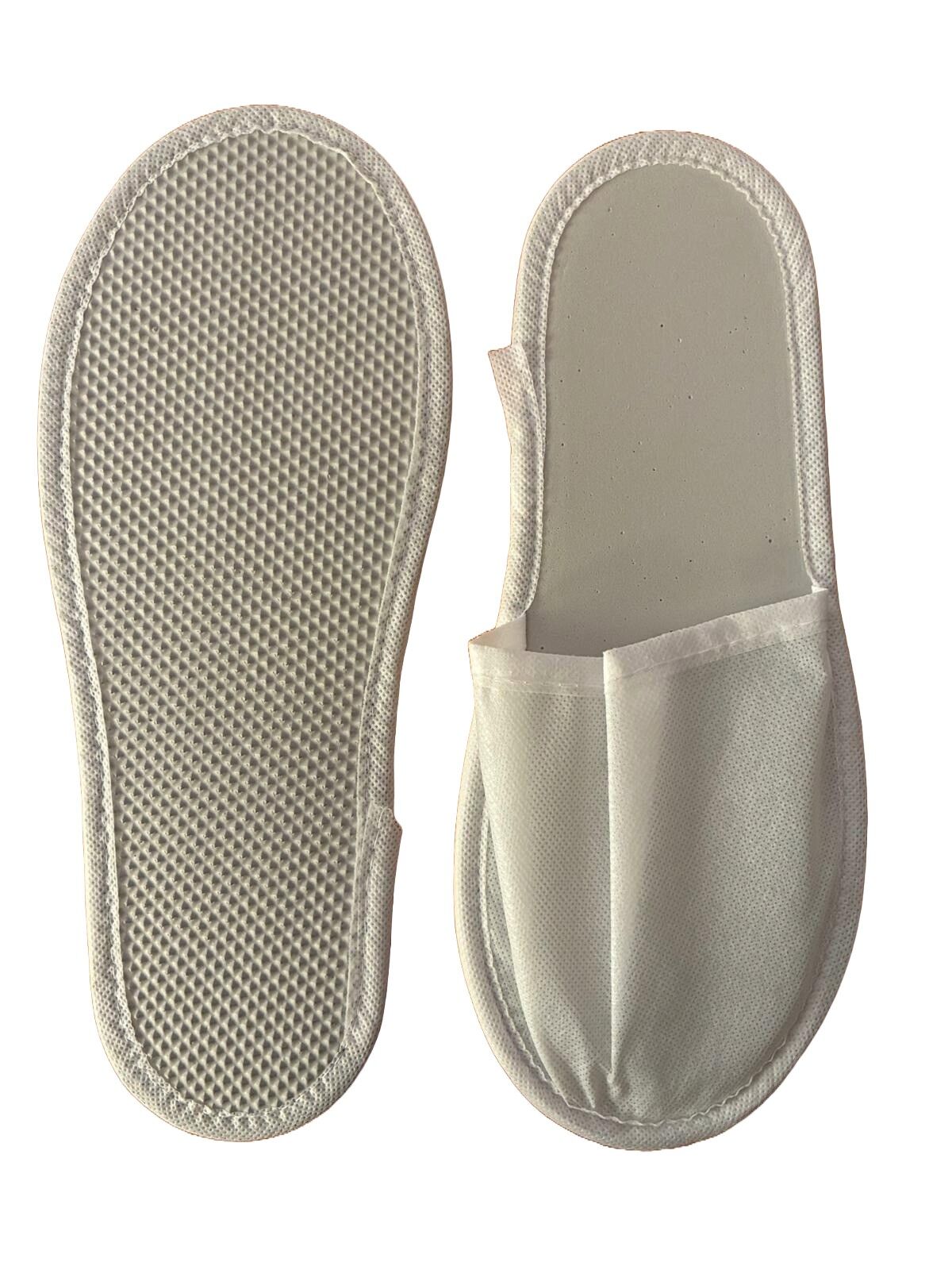 3 mm Eva Tabanlı Biyeli Terlik, Otel Terliği, Beyaz*