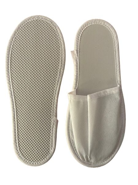 3 mm Eva Tabanlı Biyeli Terlik, Otel Terliği, Beyaz*