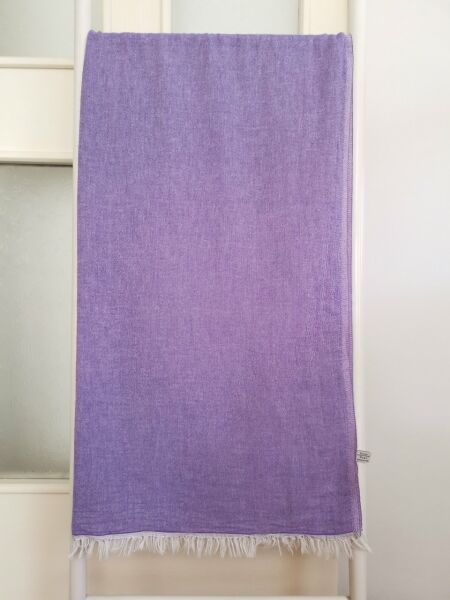 Peştemal, 100x180, Banyo Havlusu, Çift Katlı, Düz Mor