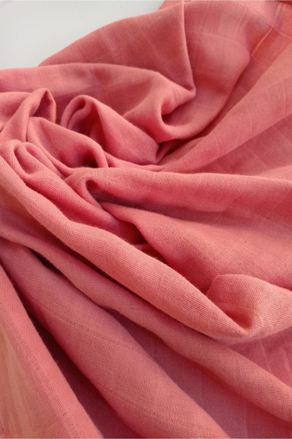 Müslin Bebek Örtüsü, 75x75 Cm. %100 Pamuk, Çift Katlı, Müslin Örtü, Kiremit/