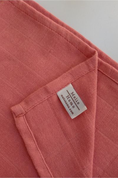 Müslin Bebek Örtüsü, 75x75 Cm. %100 Pamuk, Çift Katlı, Müslin Örtü, Kiremit/