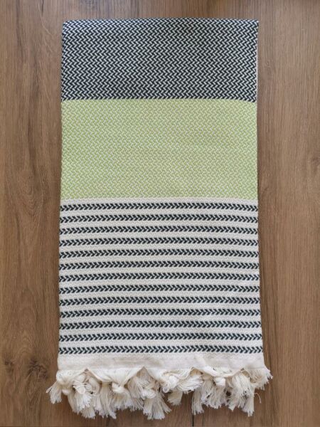 Peştemal, 100x180, Banyo Havlusu, Hasır Koyu Yeşil-Yeşil/
