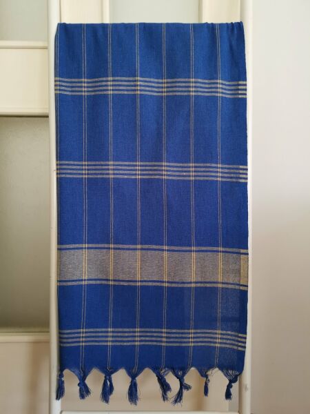 Hamam Peştemali, 80x180, 250 Gr. Sarı Lacivert