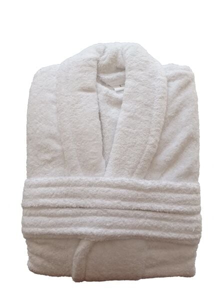 Beyaz Bornoz, %100 Pamuk, Havlu Bornoz,  Şal Yaka/