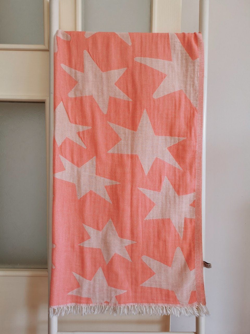 Banyo Havlusu, 100x180, Peştemal, Plaj Havlusu, Çift Katlı Yıldız Mercan/