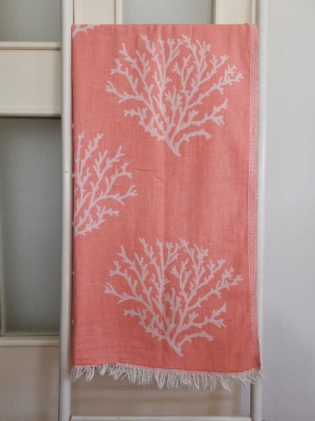 Peştemal, 100x180, Plaj Havlusu, Banyo Havlusu, Çift Katlı Resif Mercan/