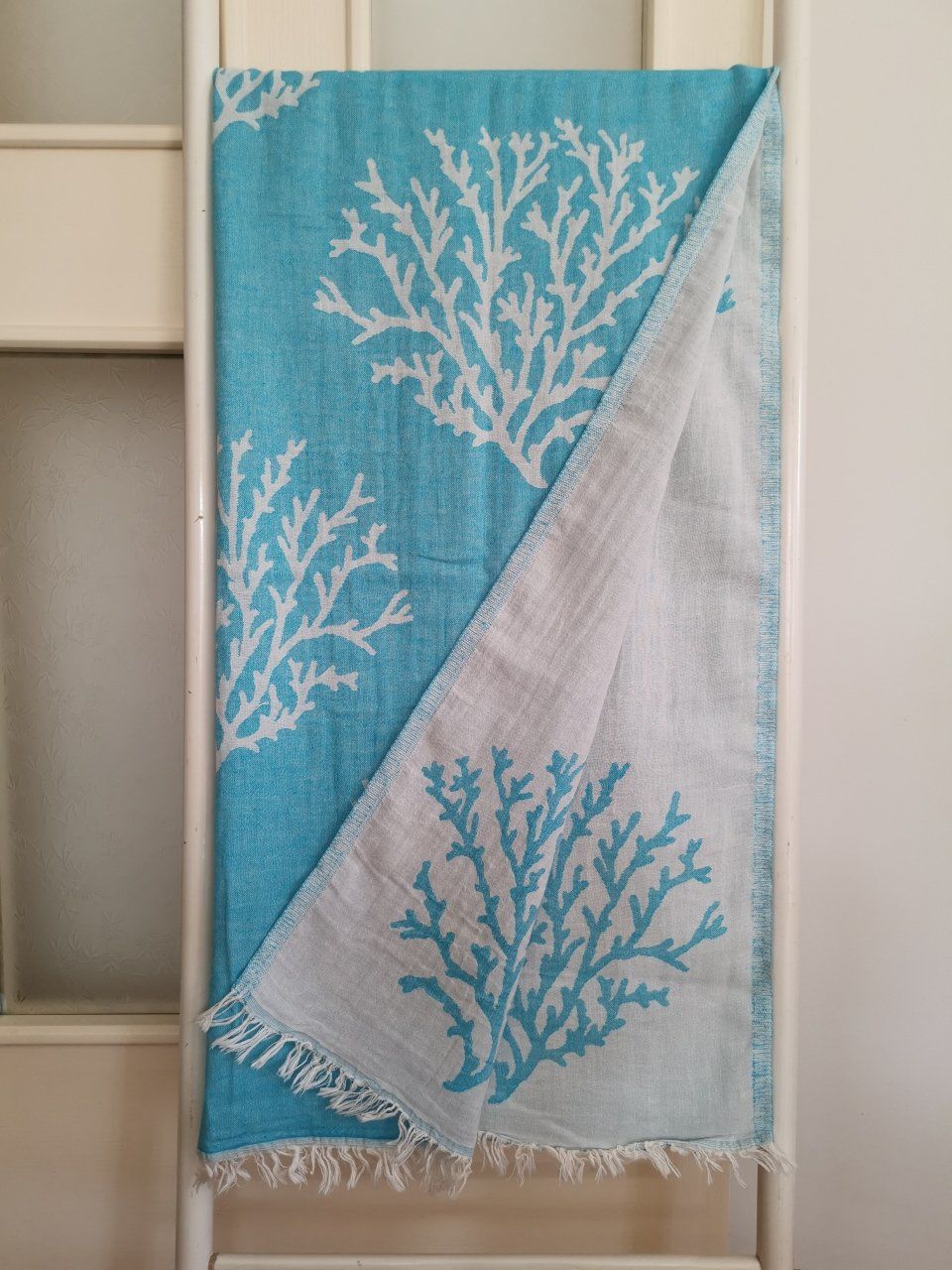 Peştemal, 100x180, Plaj Havlusu, Banyo Havlusu, Çift Katlı, Resif Turkuaz