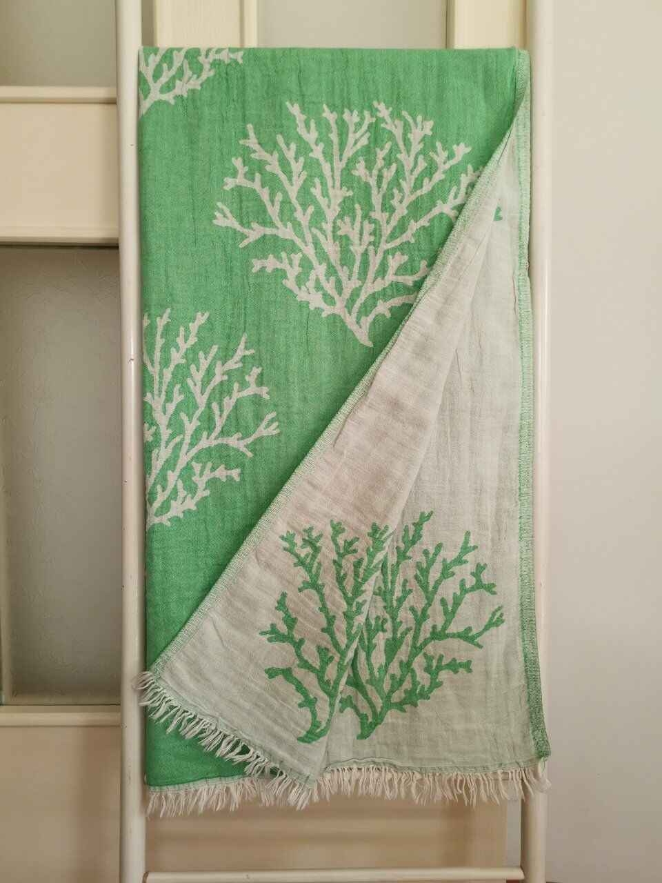 Banyo Havlusu, 100x180, Peştemal, Plaj Havlusu, Çift Katlı Resif Yeşil/