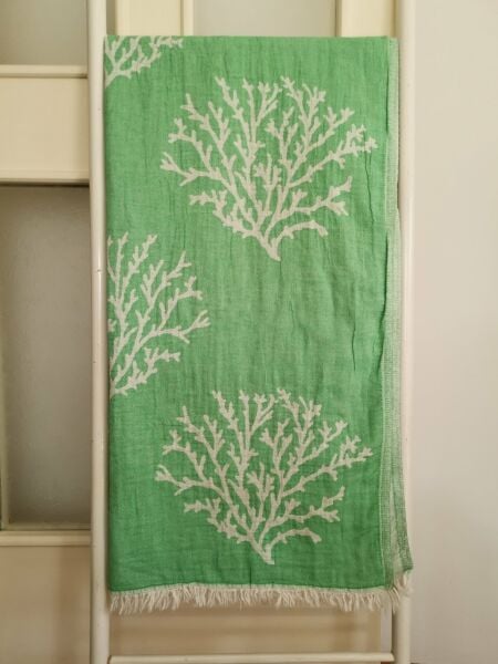 Banyo Havlusu, 100x180, Peştemal, Plaj Havlusu, Çift Katlı Resif Yeşil