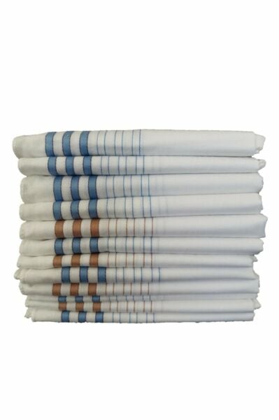 Erkek Mendili, 12 Adet, %100 Pamuk, 42x42 cm. Çizgili