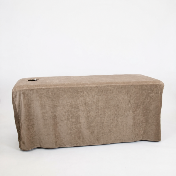 Sedye Havlusu, 70x200+70 cm, Pamuklu, Delikli, Masaj Yatağı Havlusu, Vizon
