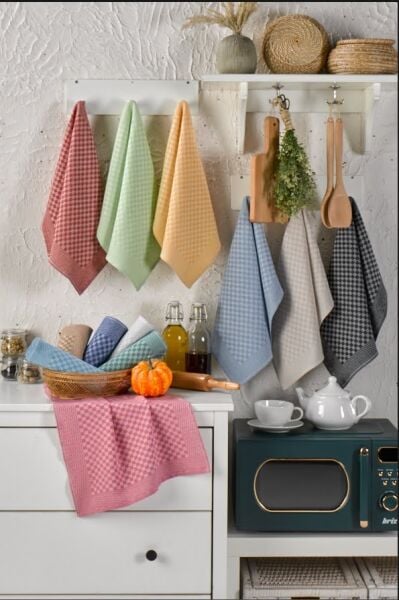 Servis Peçetesi, Aşçı Bezi,  40x60, Dama Desen, Siyah