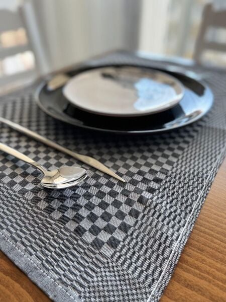 Servis Peçetesi, Aşçı Bezi,  40x60, Dama Desen, Siyah