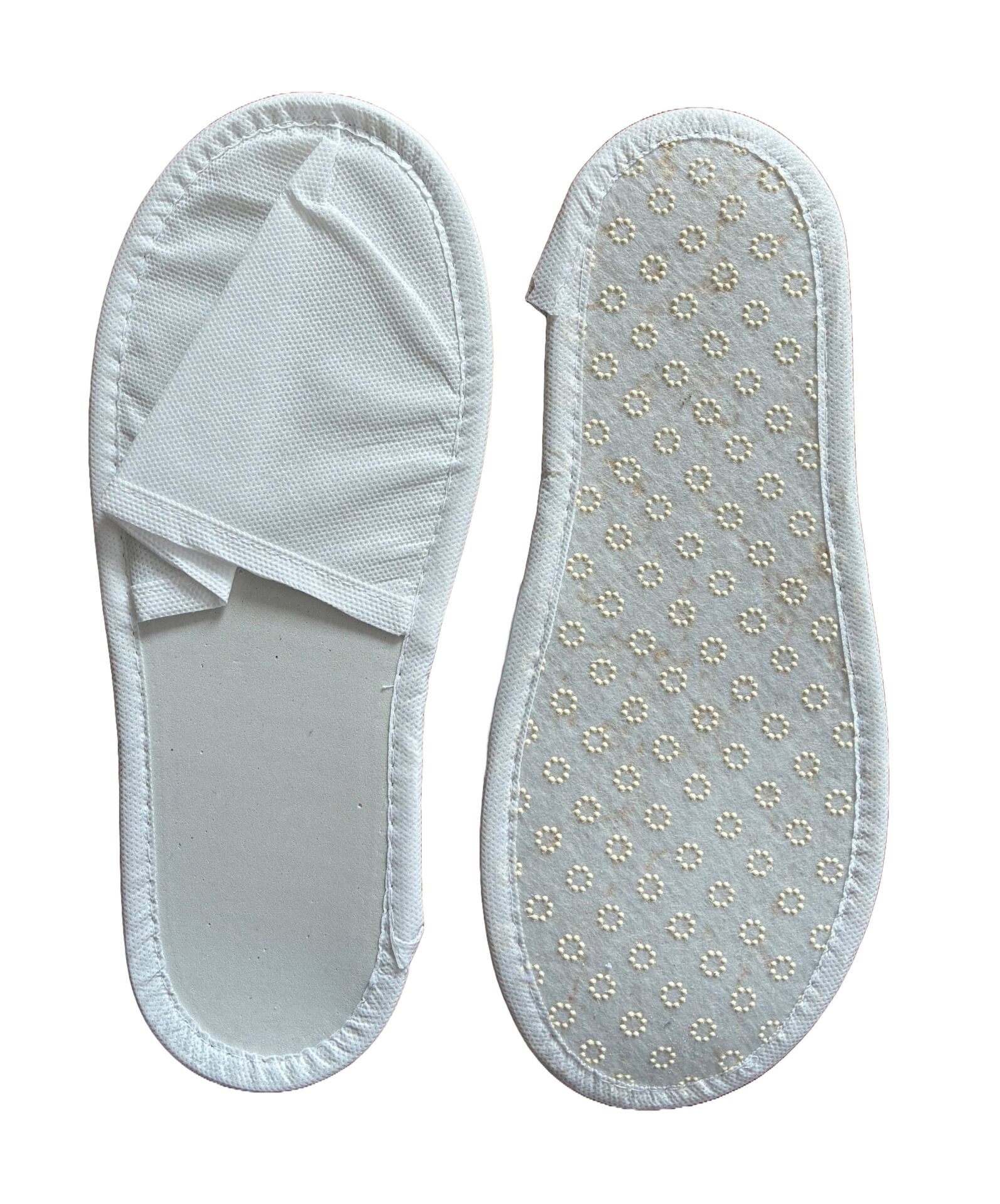 3 mm Eva Tabanlı Biyeli Terlik, Kaydırmaz Tabanlı, Otel Terliği, Beyaz/