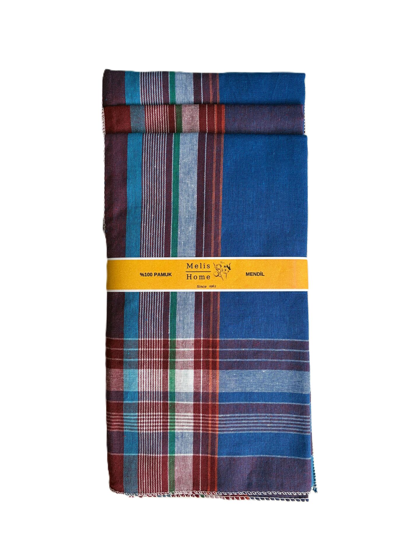 Renkli Mendil, 12 Adet, %100 Pamuk, 39x39 cm.*