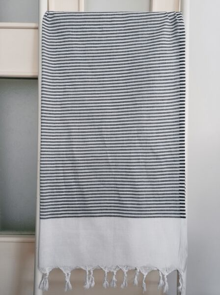 Peştemal, İnce Çizgili, 95x180, Siyah