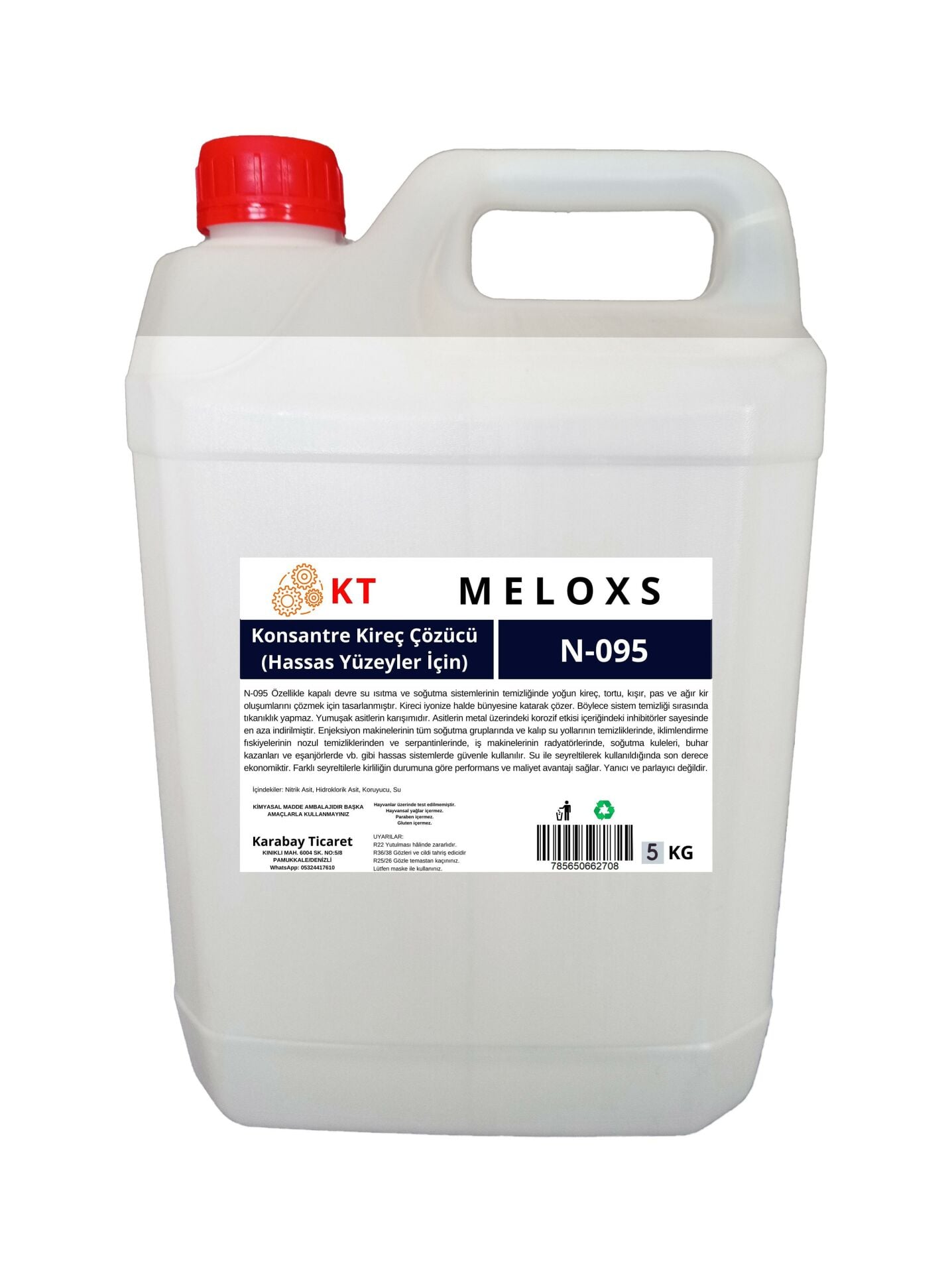 Kireç Sökücü, Kireç Çözücü, Konsantre 5 Kg