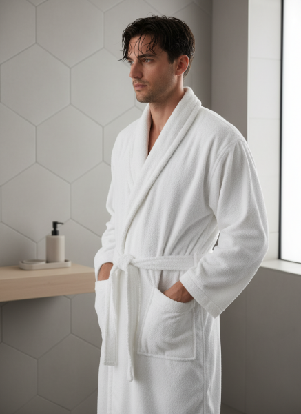 Beyaz Bornoz, Havlu Bornoz, Şal Yaka/