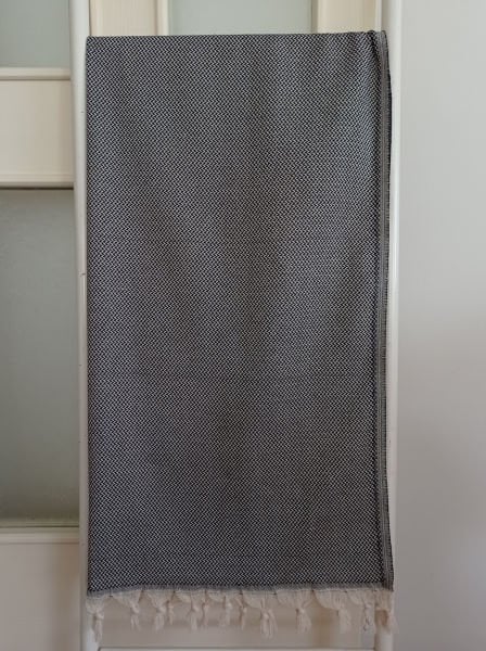 Siyah Peştemal, 100x180, Pamuk, Hasır-