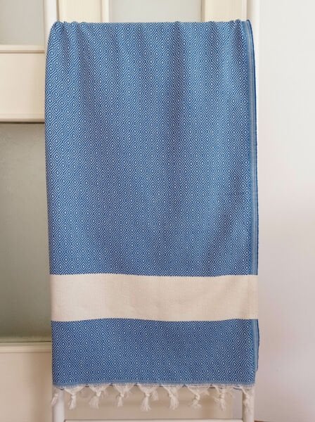 Peştemal, 100x180, Elmas Saks Mavi, Banyo Havlusu, Plaj Havlusu/