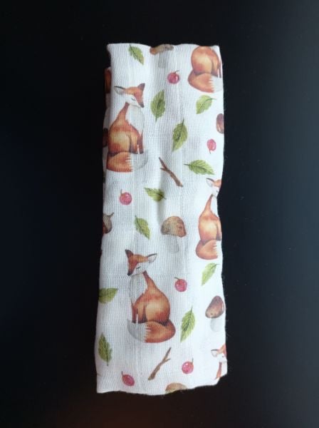 Müslin Bebek Örtüsü, 75x75 Cm. %100 Pamuk, Çift Katlı, Müslin Örtü, Tilkicik