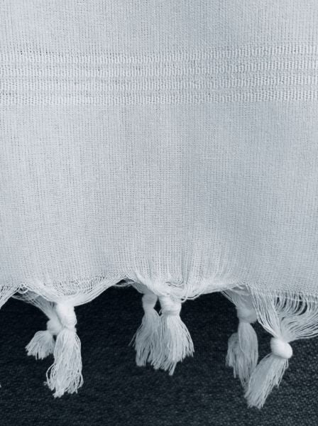 Beyaz Peştemal, 80x175, 205 Gr. Floş Çizgili, Usta Hamam Peştemali/