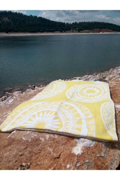 Peştemal, 90x180, Banyo Havlusu, Plaj Havlusu, Çift Katlı Galaksi Sarı